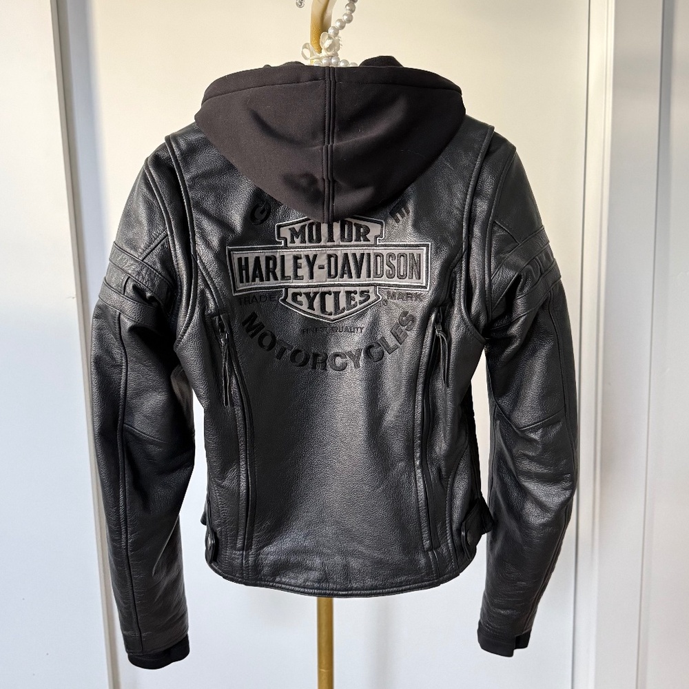Harley Davidson Miss Enthusiast 3-in-1 Leather Jacket XS (Removable Liner)